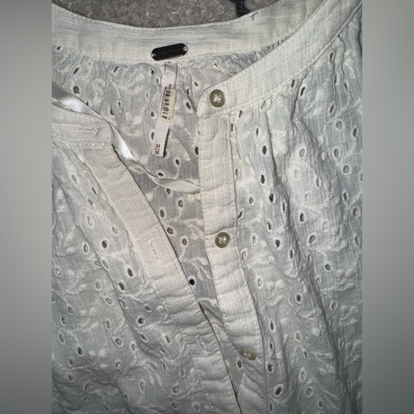 Free People White Eyelet Blouse - Picture 3 of 6